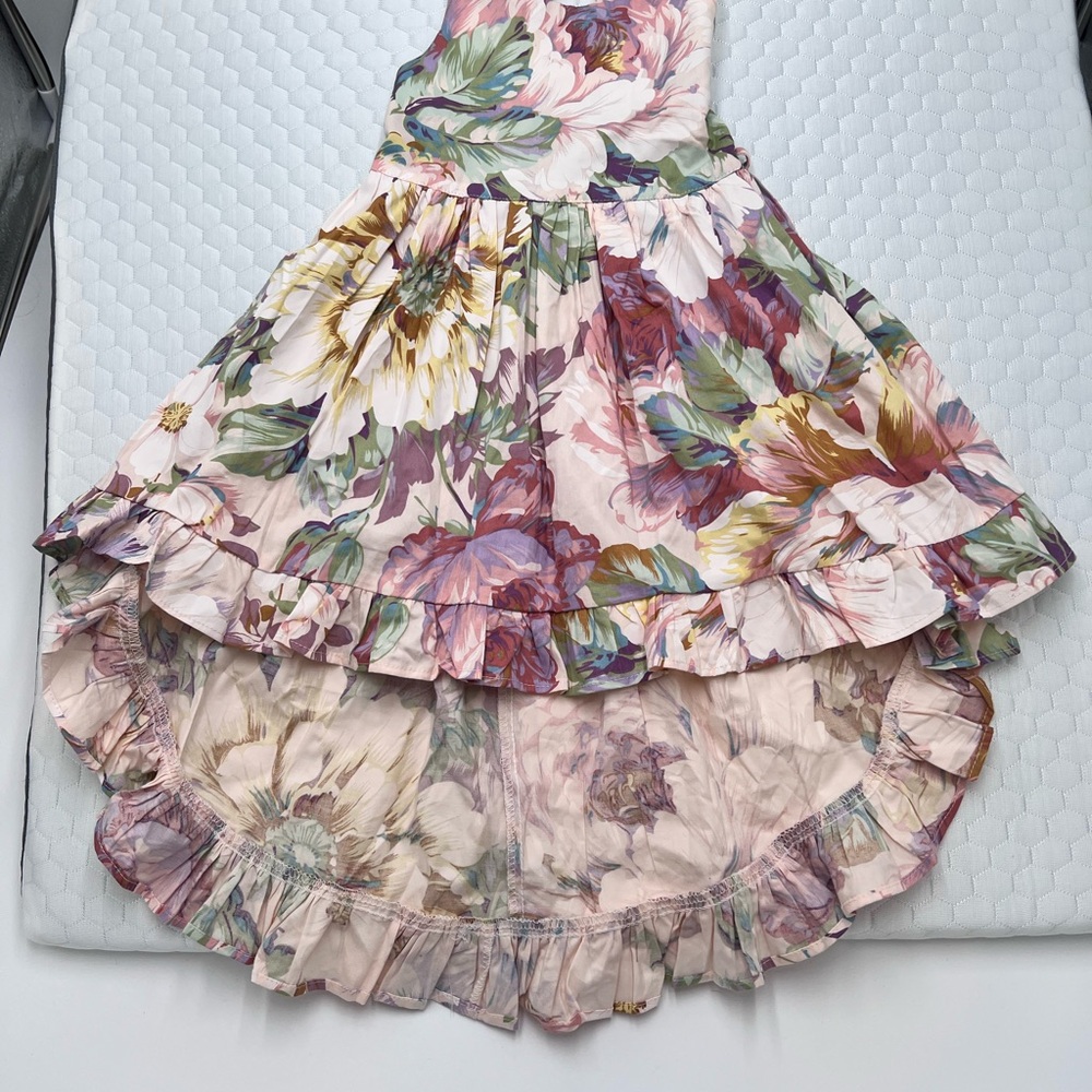 Floral Ruffle High-Low Skirt for Kids - Pink Multi